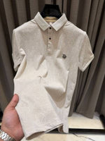 Christian Diyor Chest Logo Full Monogram Polo T-shirt Coffee