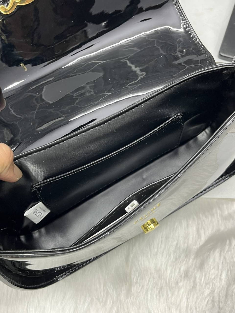 Celine Terence Black Shoulder Bag With Original Box & Long Belt
