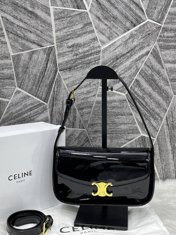 Celine Terence Black Shoulder Bag With Original Box & Long Belt