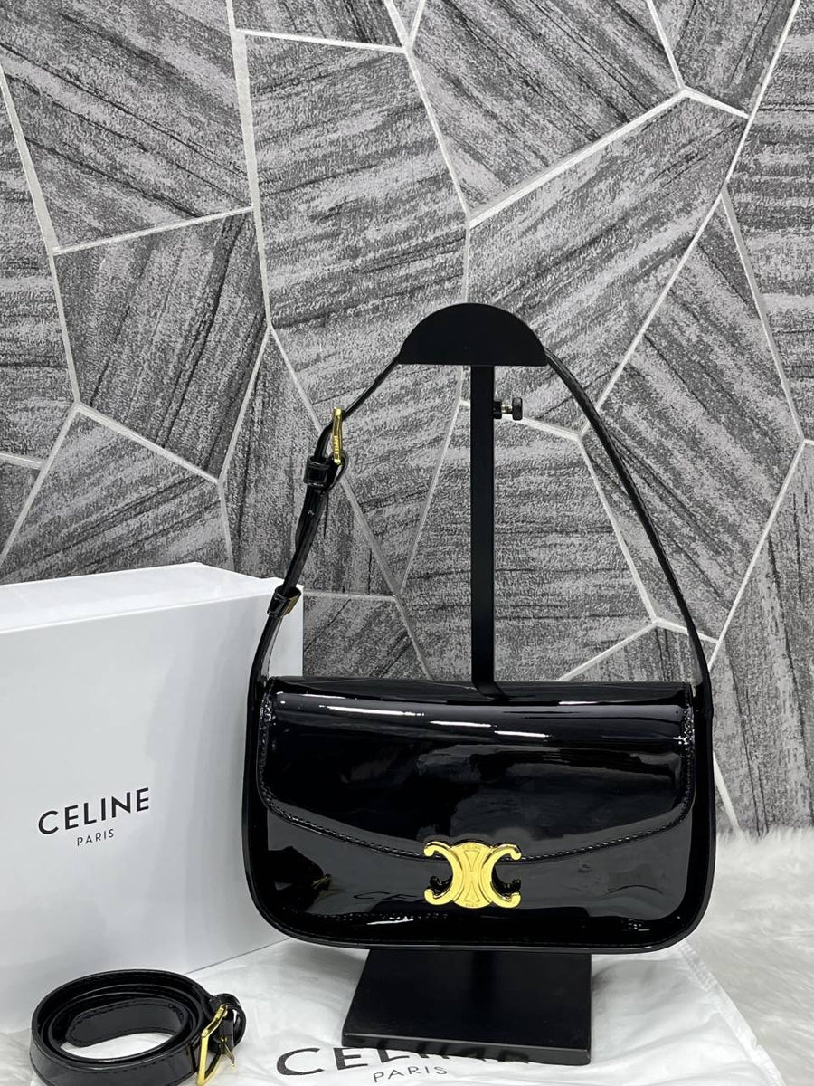 Celine Terence Black Shoulder Bag With Original Box & Long Belt
