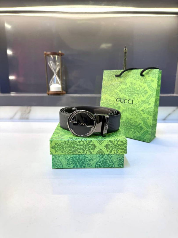 Gucci Glossy Black Belt Fa 489