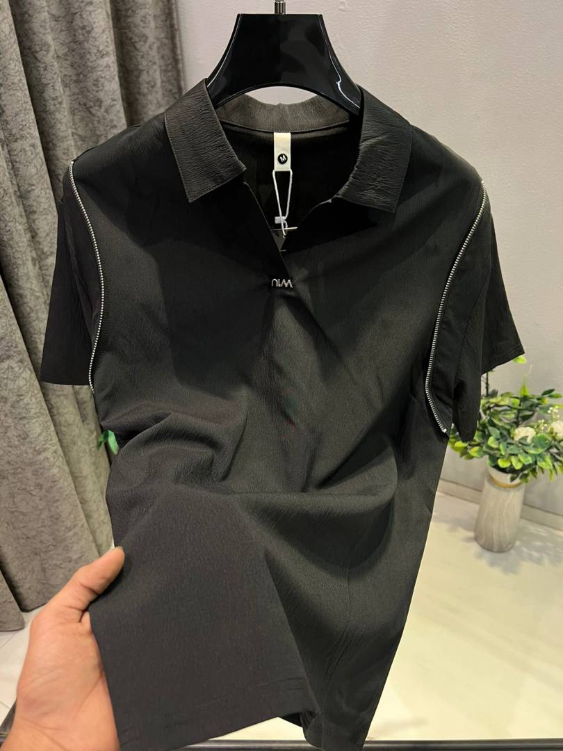 KOREAN IMPORTED HIGH DEMAND ARTICLE POLO T-SHIRT BLACK