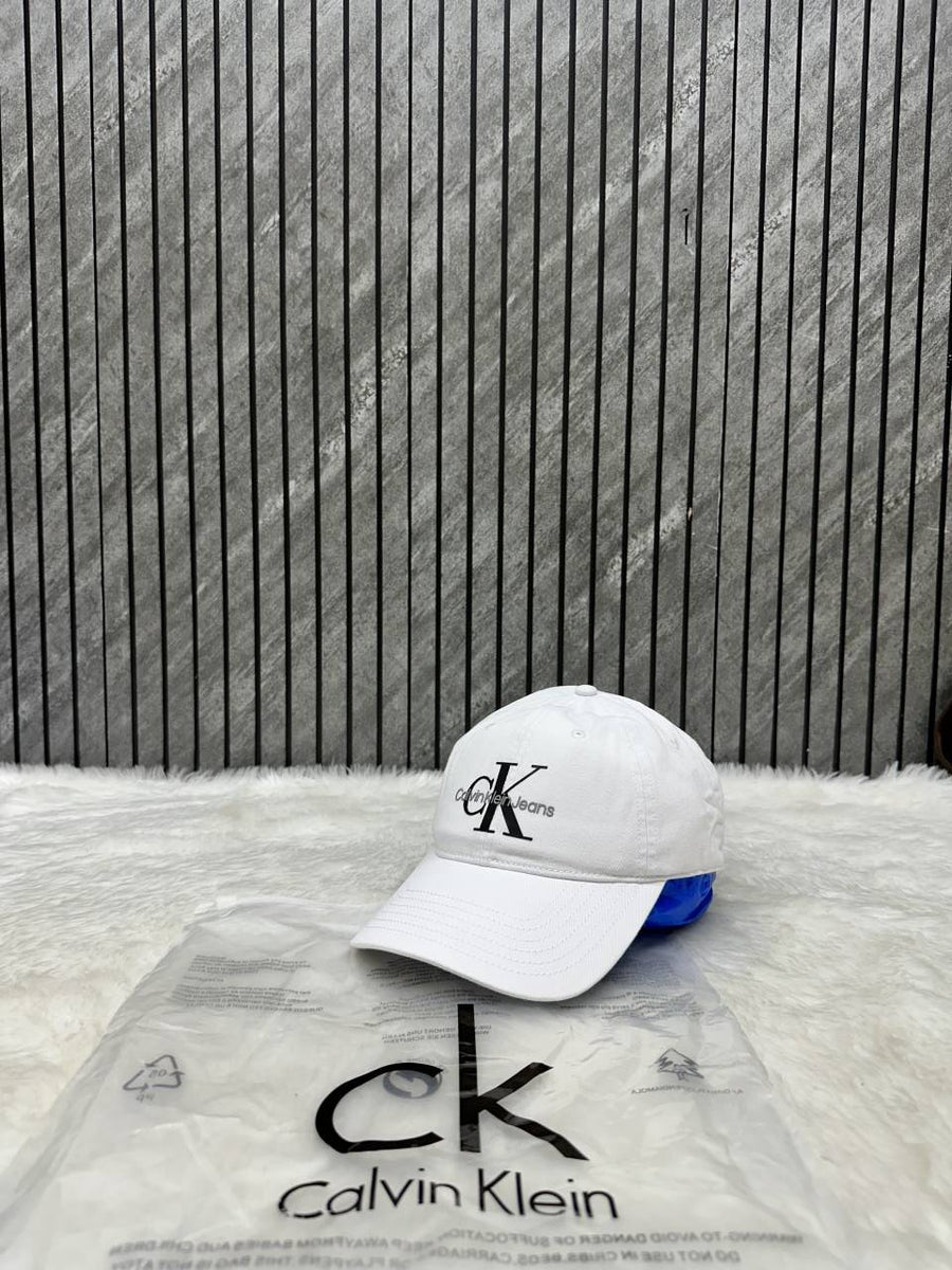 Calvin Kline_Denim_White_Highend_Premium_Unisex_Cap_With_Original_Polly_Bag