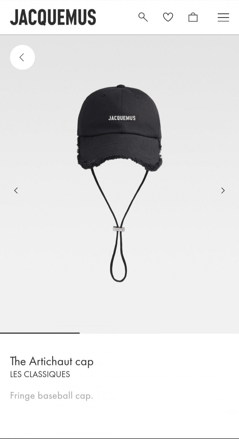 Jacquemus The Artichaut Black Premium Unisex Cap With Safety Box