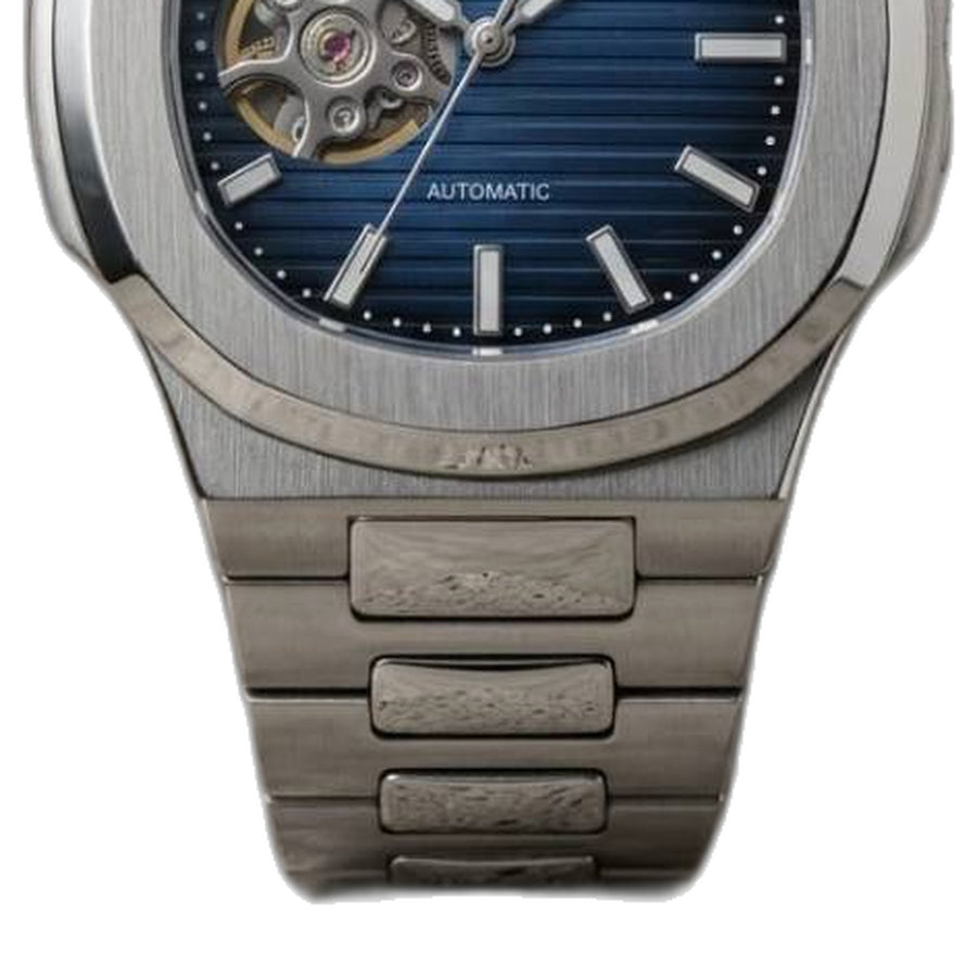 Seiko Mod Nautilus Phantom Open Heart Automatic Silver-Blue