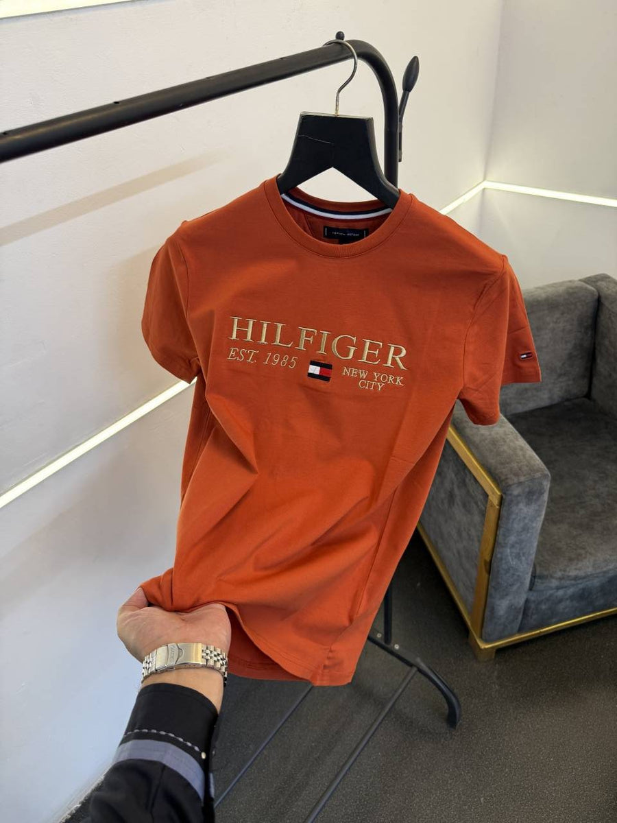 Tommy hilfigar imported round neck tshirt orange