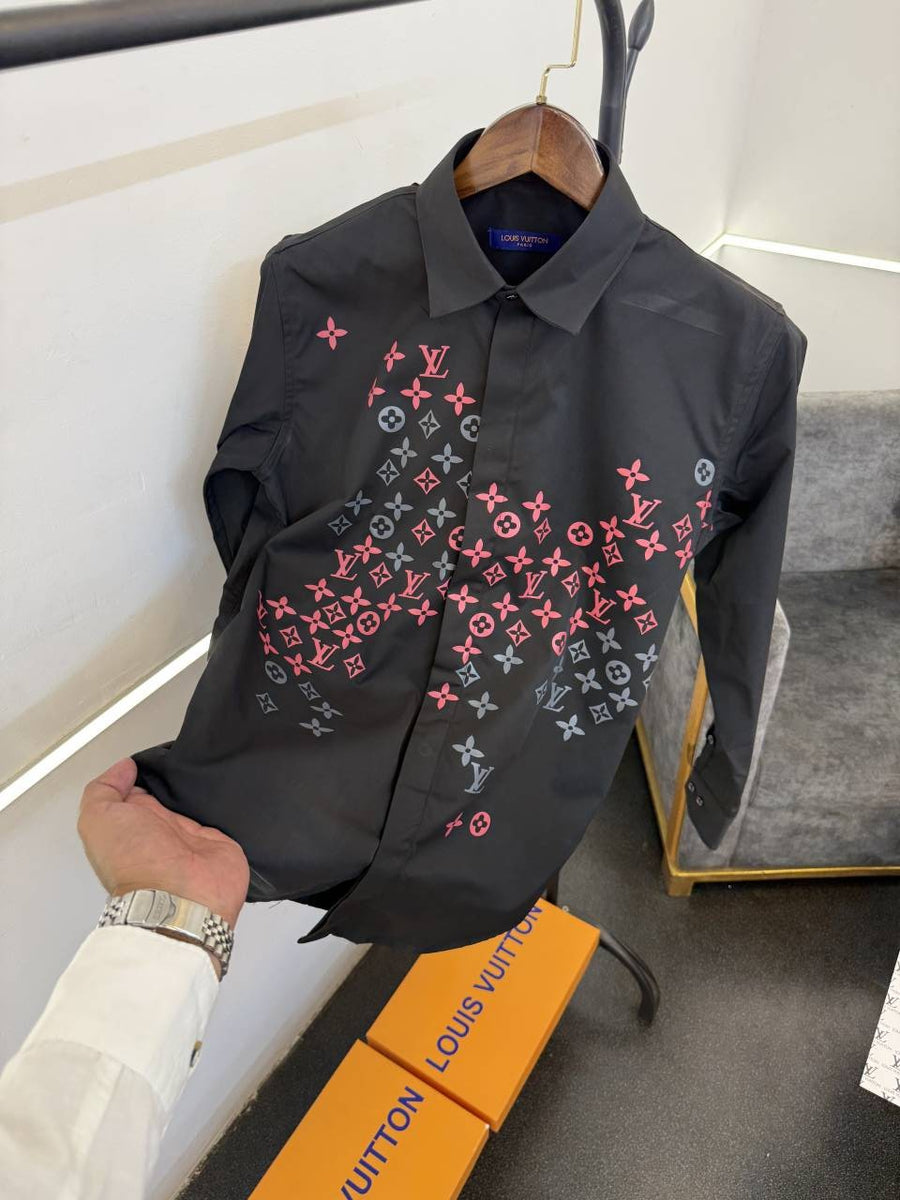 Louis Vuitton front monogram imported box pack shirt black
