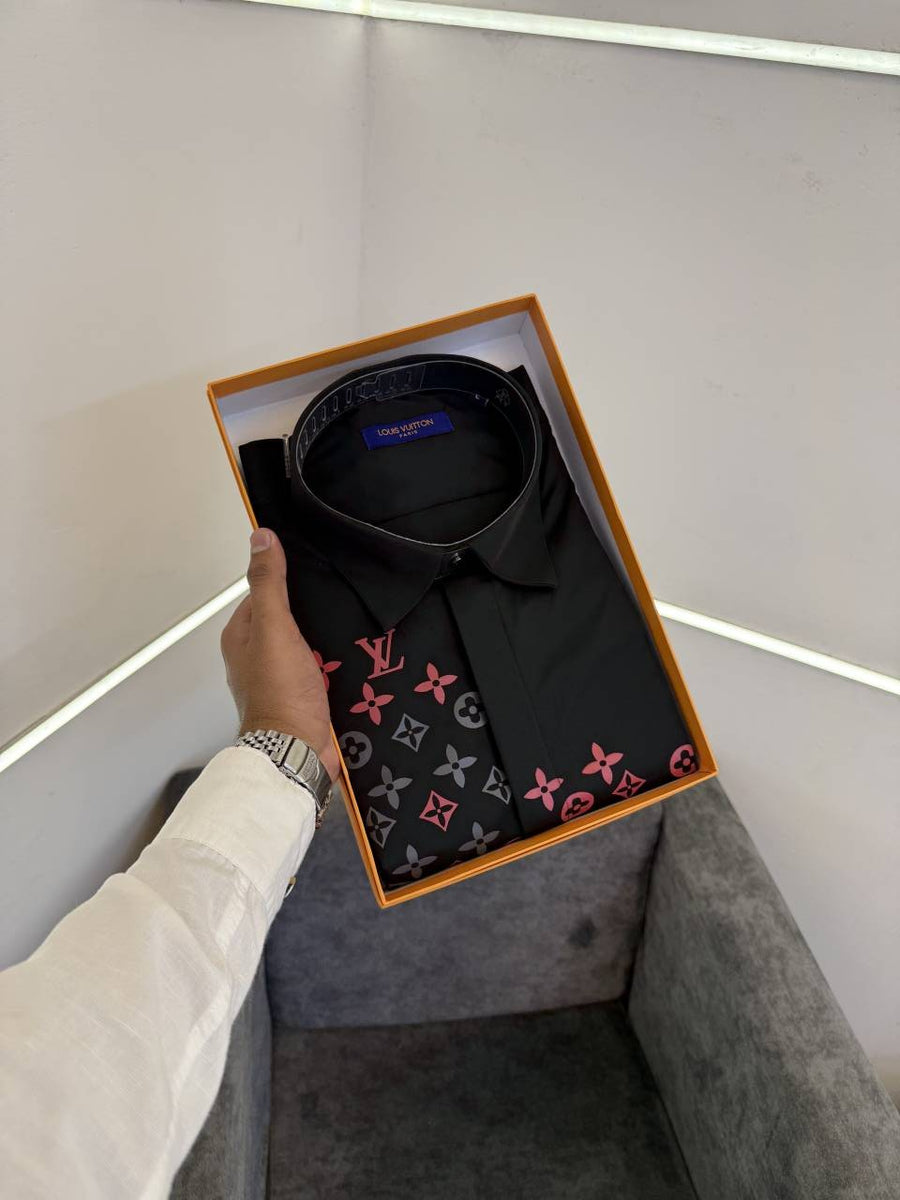 Louis Vuitton front monogram imported box pack shirt black