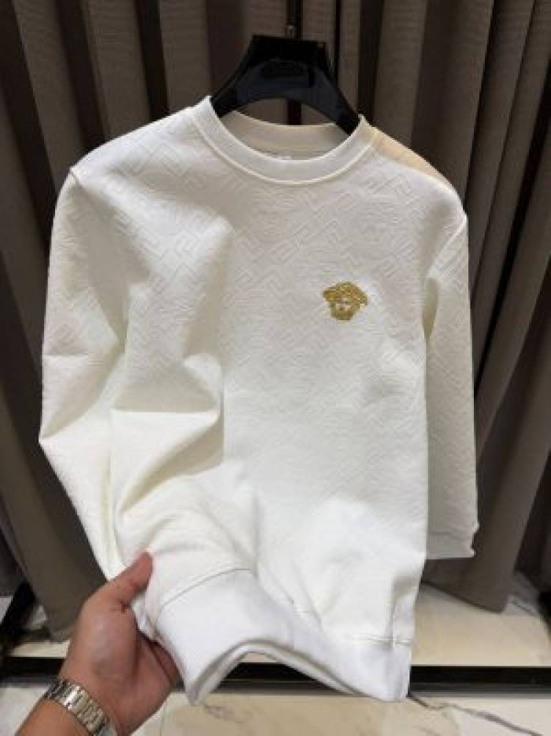Versace Chest Logo Full Monogram Sweatshirt White