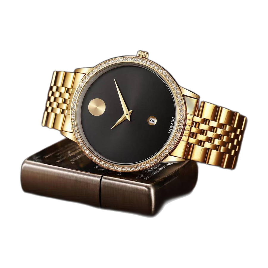 Movado Museum Classic Diamond Gold-Black