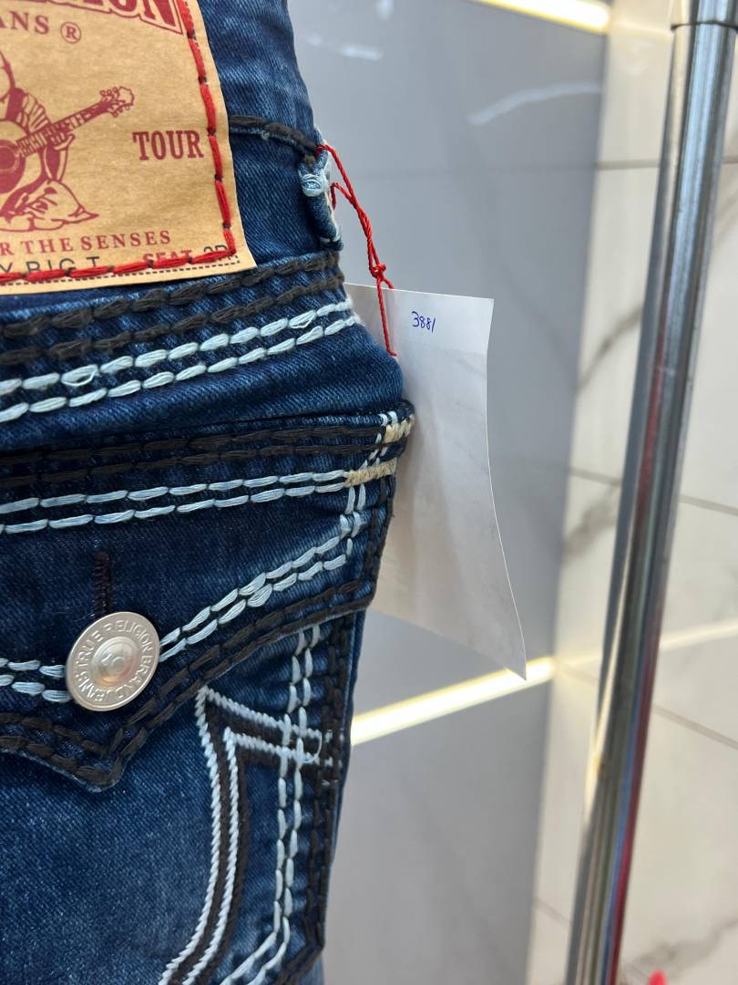 True Religio n Green Shade Boot cut Premium Imported Stretchable lycra fabric Denim with back flap pocket Design Denim 3881