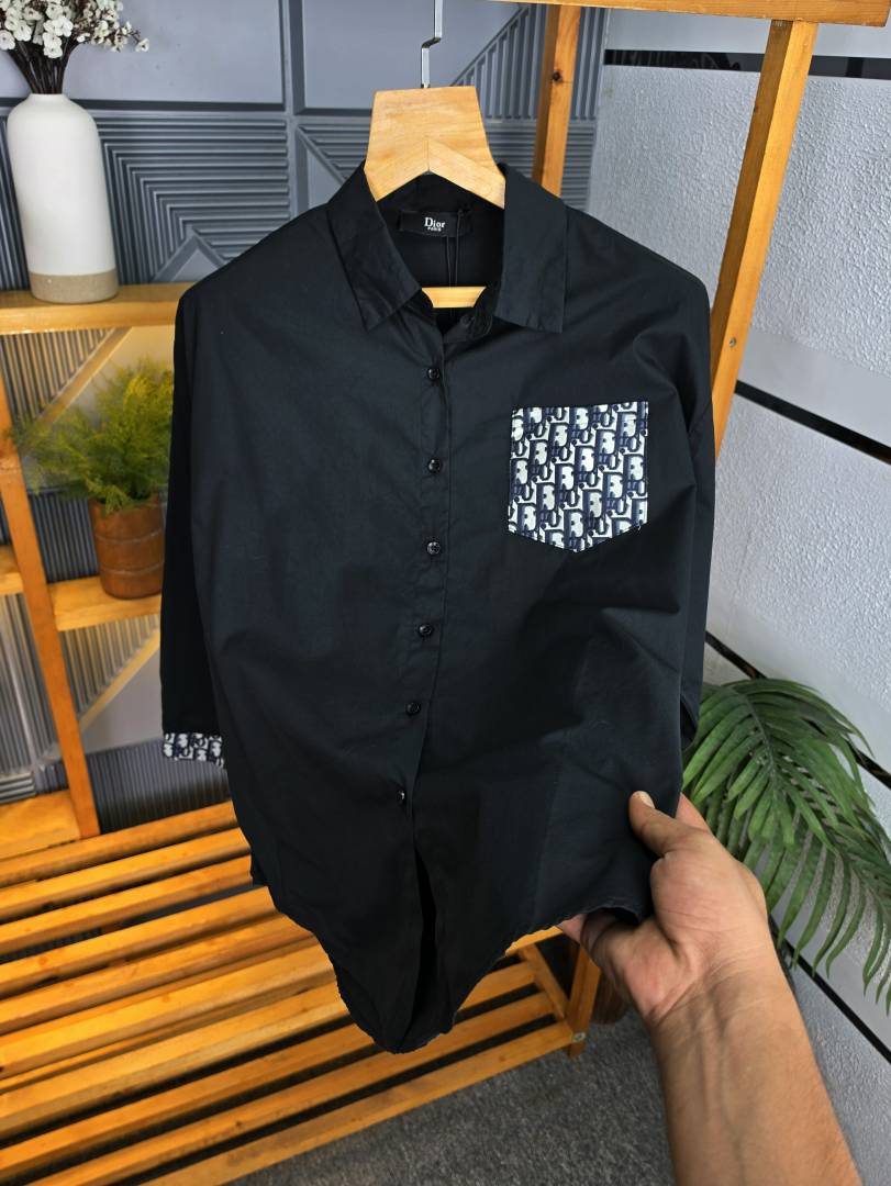 Dio Back Print Shirt Black S110-BK