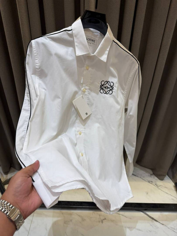 Loewe Chest Logo Full Sleeves Shirt White