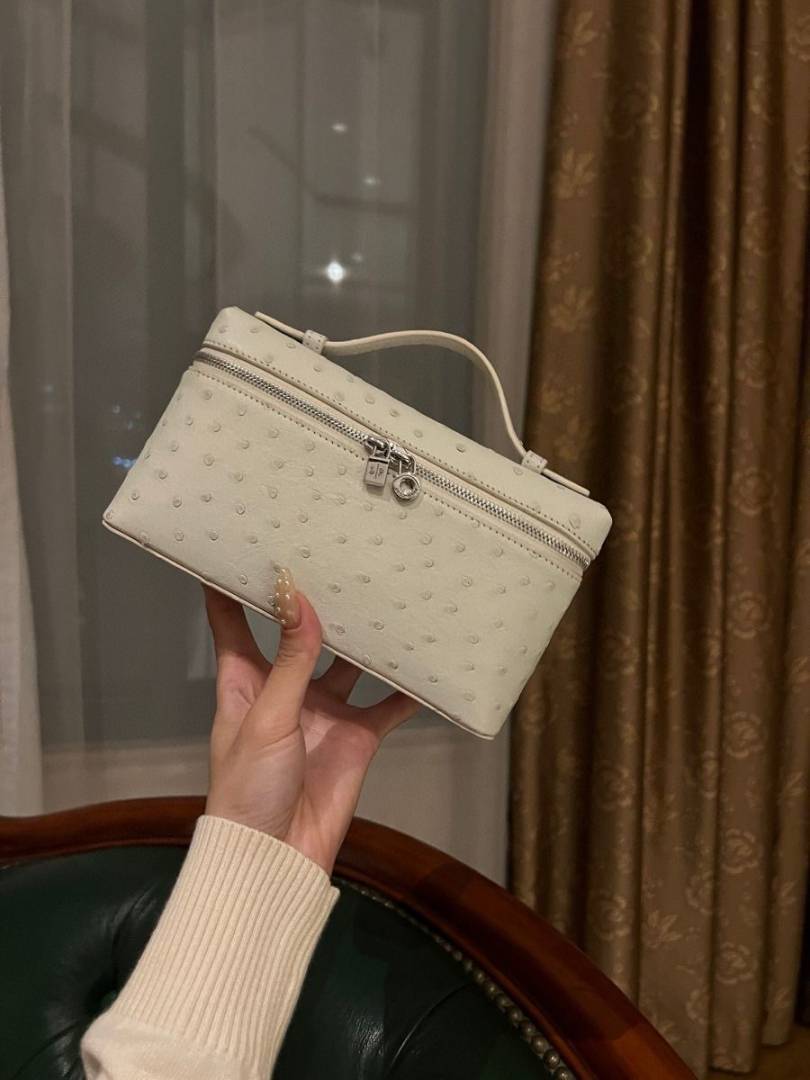 Loro Piana Extra Pocket L19 Ostrich Leather Crossbody Bag With Original Box Dust Cover