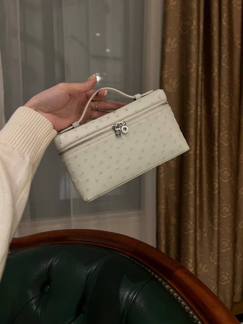 Loro Piana Extra Pocket L19 Ostrich Leather Crossbody Bag With Original Box Dust Cover