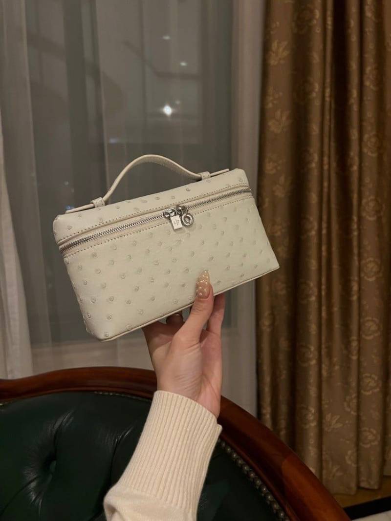 Loro Piana Extra Pocket L19 Ostrich Leather Crossbody Bag With Original Box Dust Cover