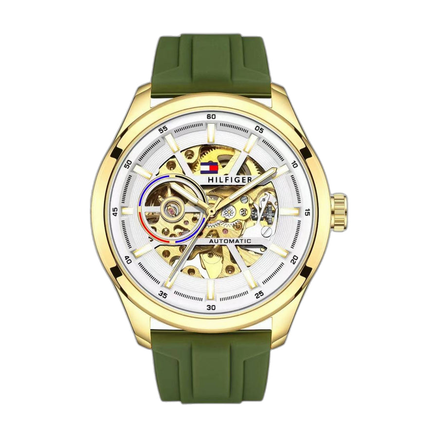 Tommy Hilfige_r Automatic Silicon Green-Gold-White