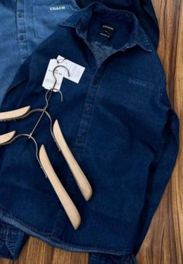 Coach IMPORTED DENIM POCKET PRINT SHIRT