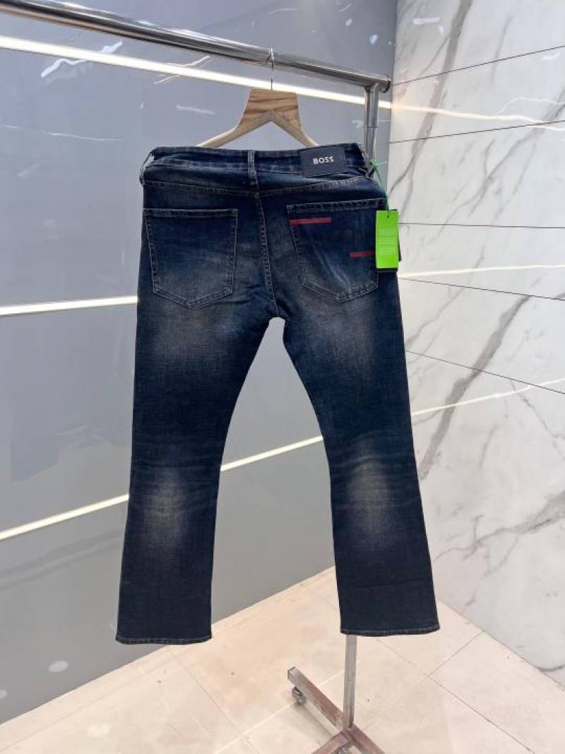 Hugo Bos Dark Shade Premium Imported Stretchable Lycra Fabric Boot Cut Denim with Emboss Design 2690