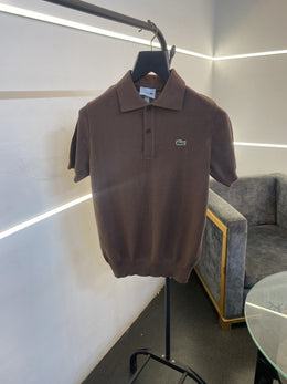 Lacoste Old money knitted fabric imported polo tshirt brown