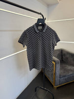 Gucci GG monogram imported polo tshirt grey