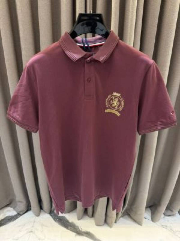 Tommy Hilfige Chest Logo Polo T-shirt Maroon