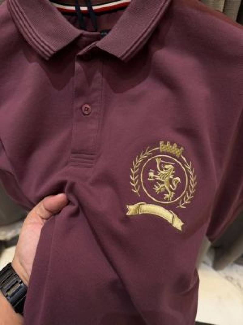 Tommy Hilfige Chest Logo Polo T-shirt Maroon