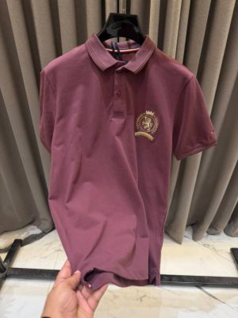 Tommy Hilfige Chest Logo Polo T-shirt Maroon
