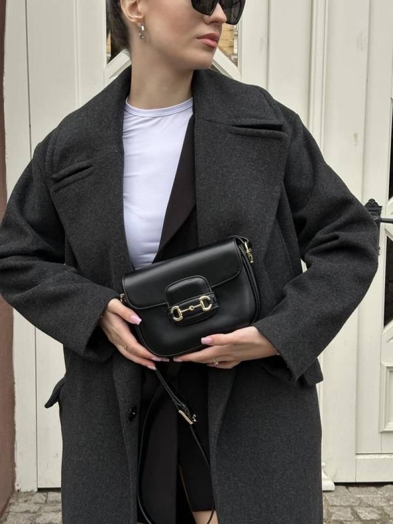 Gucci GG Horsebit 1955 Black Shoulder Bag With Original Box And Dustcover