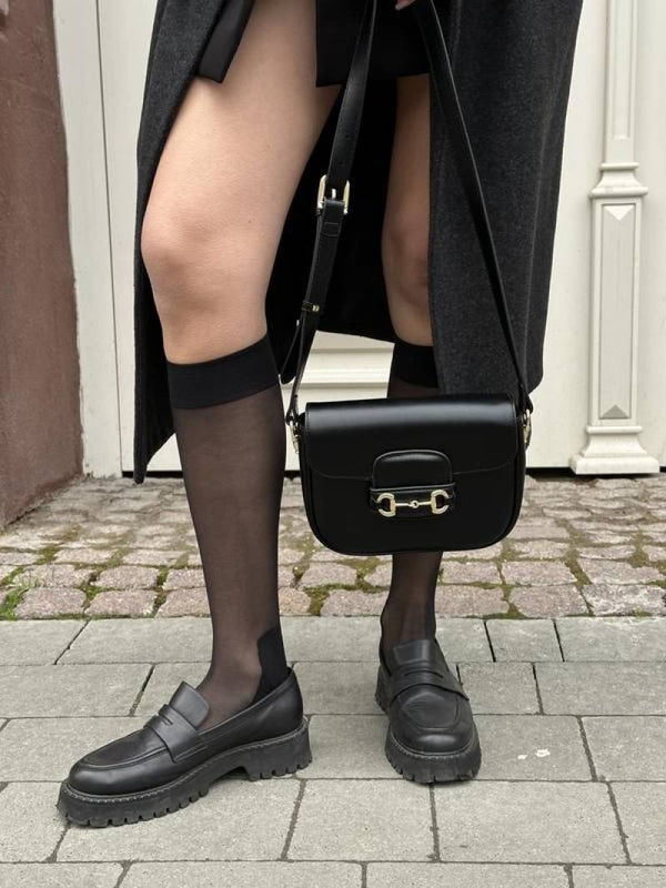 Gucci GG Horsebit 1955 Black Shoulder Bag With Original Box And Dustcover