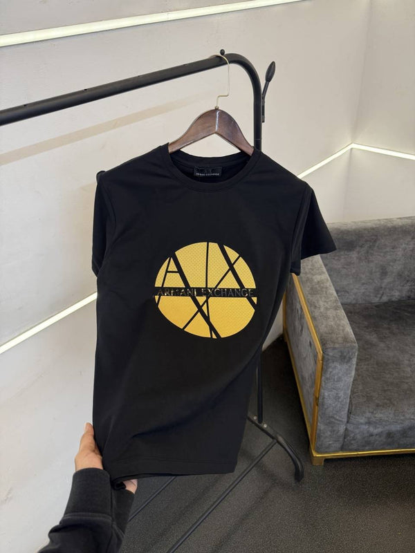 AX turkey imported 3d print round neck tshirt black