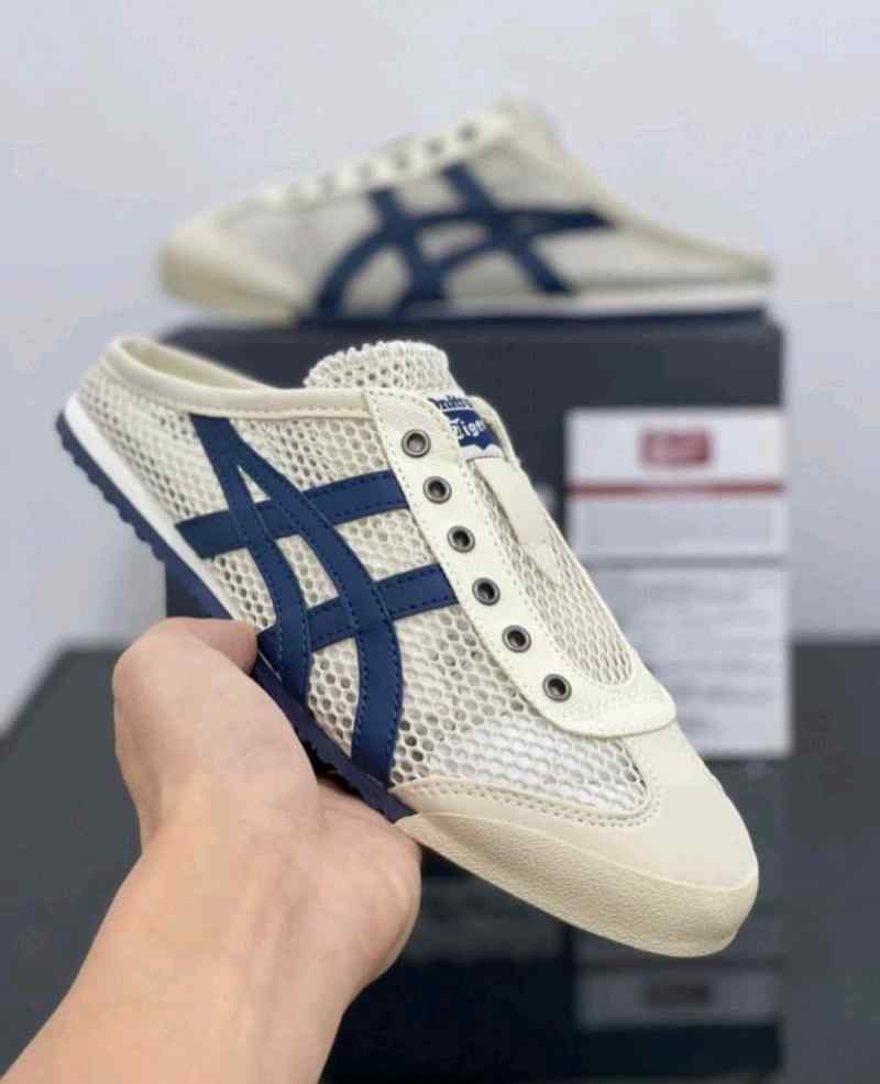 Mexico 66 Sabot Half Cut Shoe Cream Navy