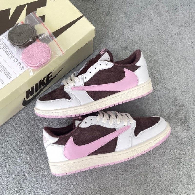 Nike AIR JORDAN 1 LOW X TRAVIS SCOTT DARK PONY PINK
