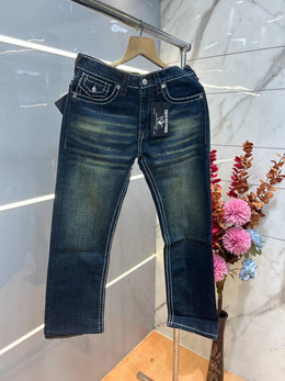 True Religio n Straight Fit Premium Imported Stretchable lycra fabric Denim with back flap pocket Design 3711
