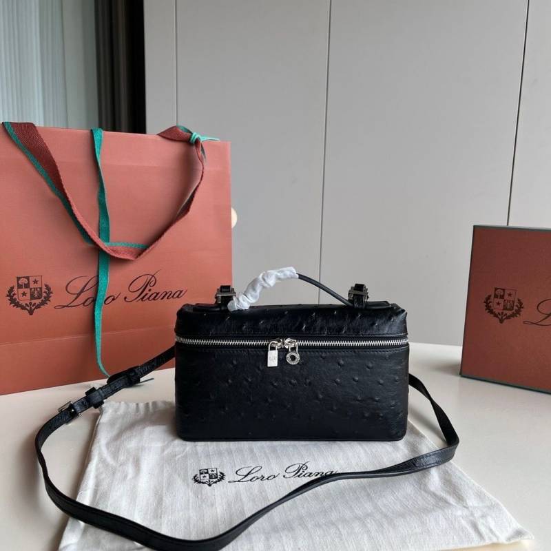 Loro Piana Extra Pocket L19 Ostrich Leather Crossbody Bag With Original Box Dust Cover