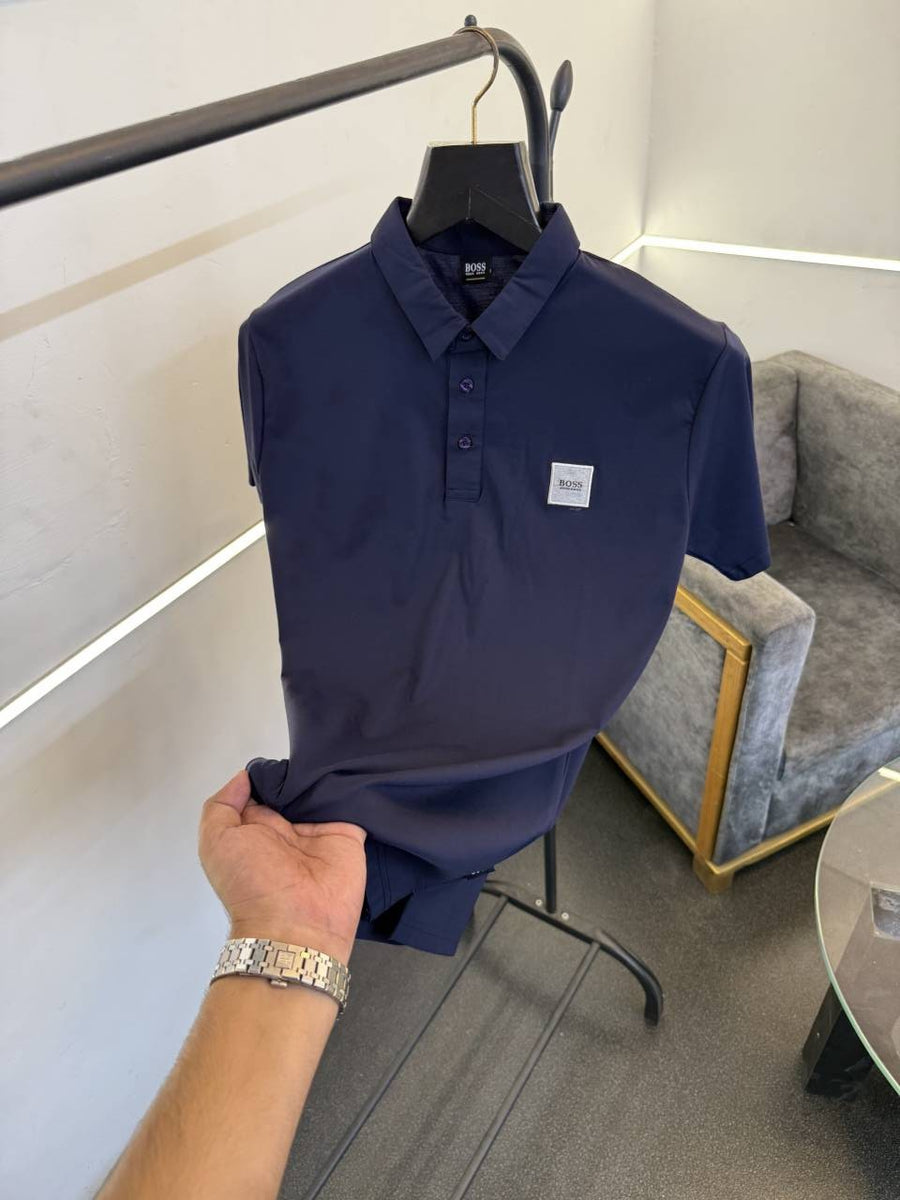Hugo bos imported polo tshirt navy blue sale