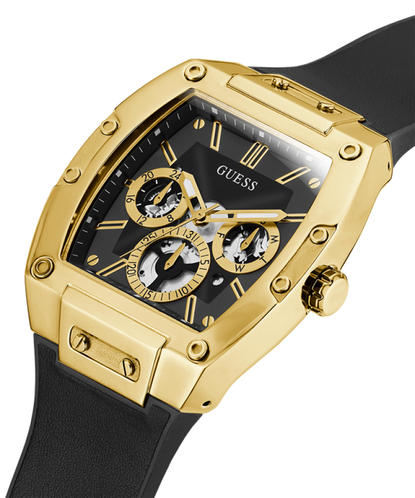 Guess Rectangle Chronograph Black-Full Gold