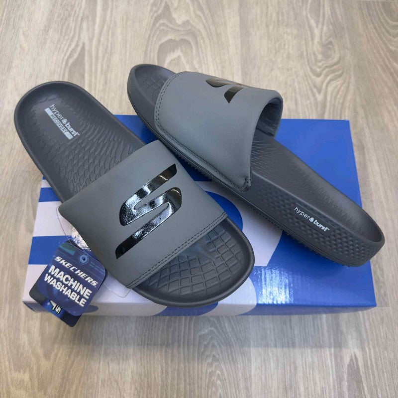 Skechers Hyper Burst Go Recover ArchFit Premium Grey Black Flip-Flop