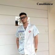 Casablanca Japanese Lycra Half Sleeves Shirt White