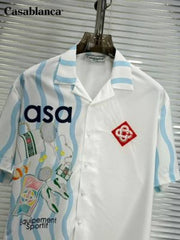 Casablanca Japanese Lycra Half Sleeves Shirt White