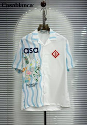 Casablanca Japanese Lycra Half Sleeves Shirt White
