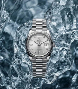 Rolex Oyster Perpetual Day Date Diamond Silver-White 40 Battery