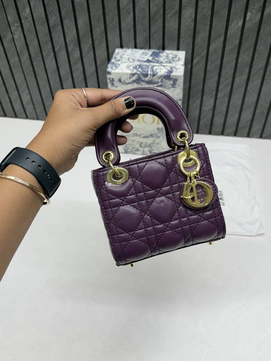 Dior 662 Lady Dioor Nano Purple With Original Box Packing