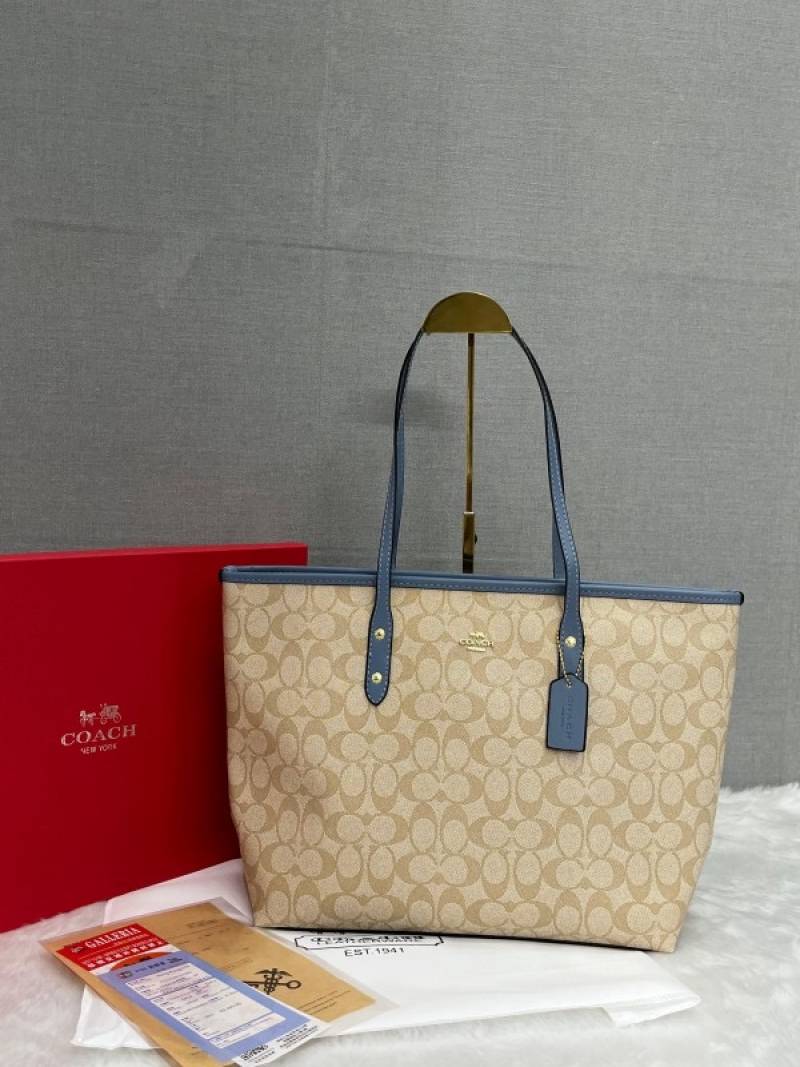 Coach_City_Tote_Ap-Blue_Top_Zipper_Tote_With_OriginalBox