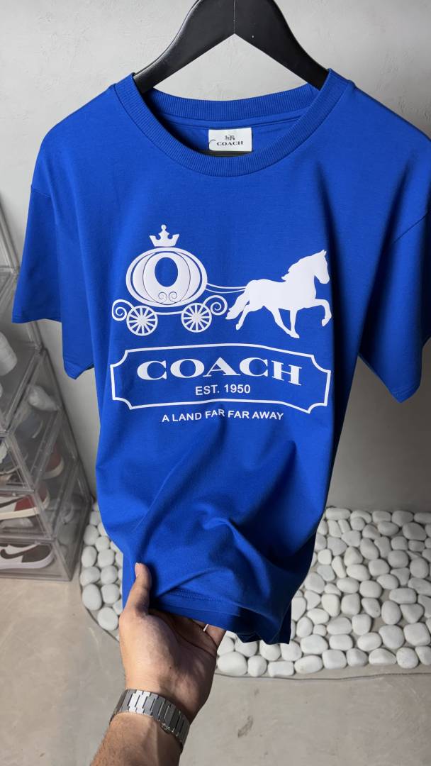 Coach Heritage Horse & Carriage Graphic T-Shirt Royal Blue 1122