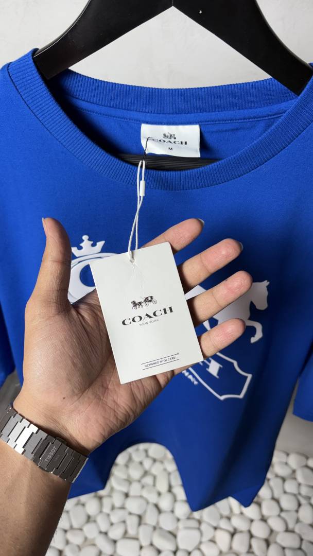 Coach Heritage Horse & Carriage Graphic T-Shirt Royal Blue 1122