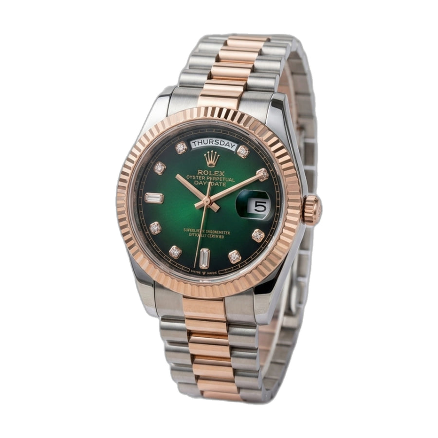 Rolex Oyster Perpetual Day Date Diamond 2Ton-Copper-Green
