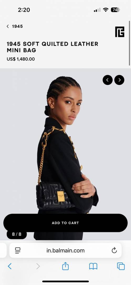 Balmain 1945 Soft Quilted FlapBag With Original Box & DusTCover