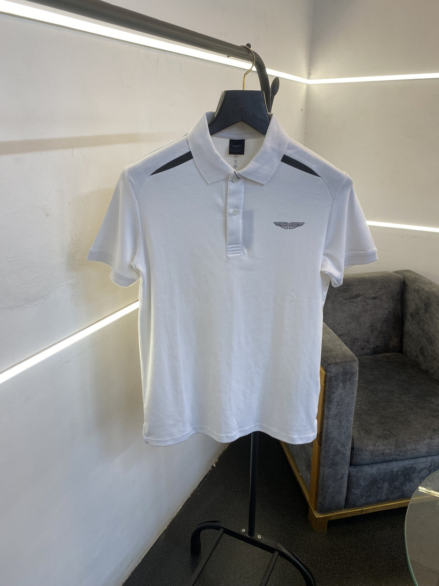Hackett aston martin imported polo tshirt white sale
