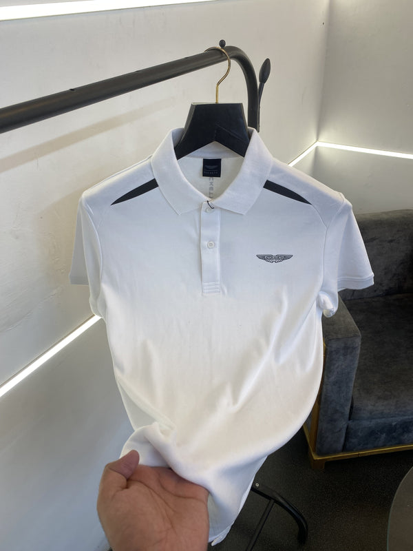 Hackett aston martin imported polo tshirt white sale
